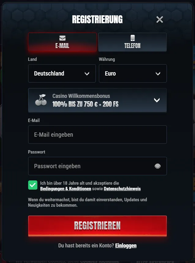 Glorian Casino Registrierung – Konto erstellen und online spielen